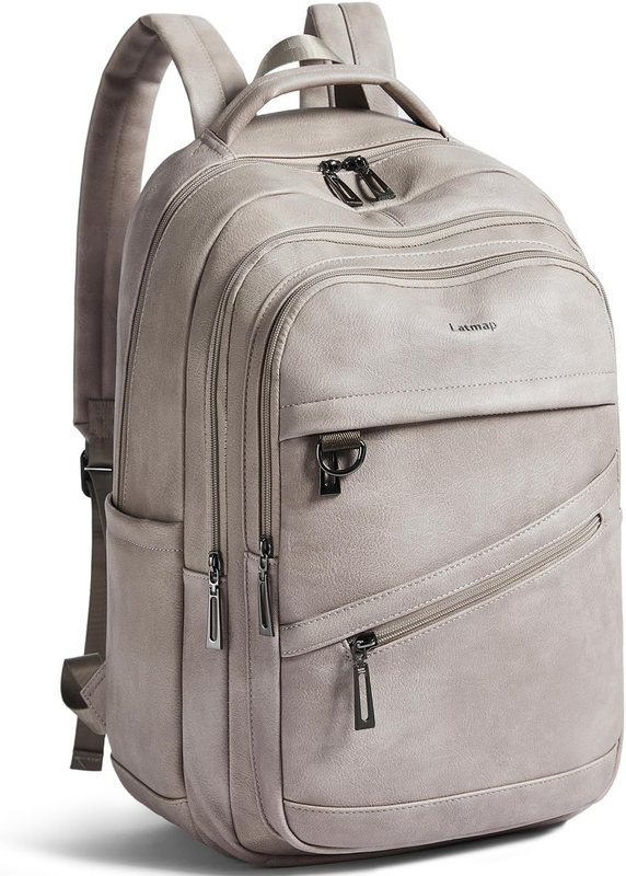 43L Backpack for Women Men - Vegan Leather Backpack Purse Travel Carry-On Bag Co0