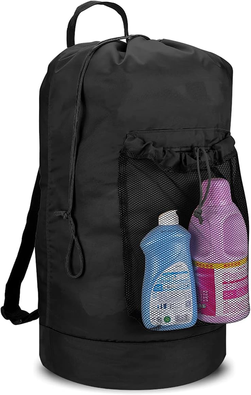 Backpack Laundry Bag with Straps & Mesh Pocket, Durable Nylon Clothes Hamper8