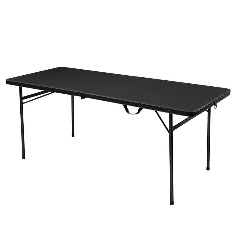 6 Foot Bi-Fold Plastic Folding Table, Black1