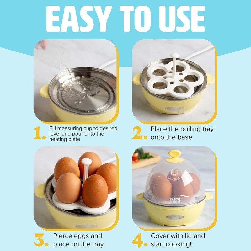 Mini Rapid Egg Cooker 5 Egg Capacity, Auto Shut Off, Yellow Color5