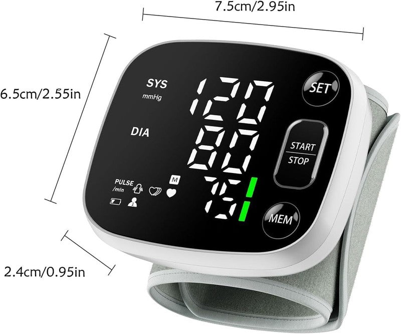 Blood Pressure Monitors for Home Use Rechargeable Wrist Digital BP Machine Cuff7
