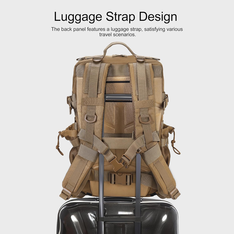 45L Tactical Backpack Military Army Rucksack w/ Shoe Compartment 3 Day Pack2