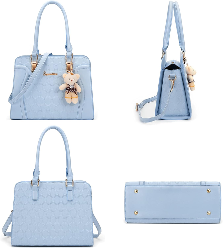 Women Fashion Handbag Set 4PCS Tote Shoulder Top Handle Satchel Purse1