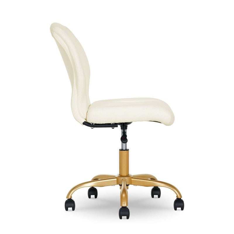 Bouclé Armless Office Chair for Adults and Teens, Cream10