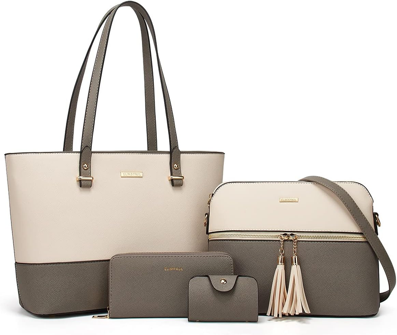 Women Fashion Synthetic Leather Handbag Set 4PCS Tote Shoulder Satchel Purse7