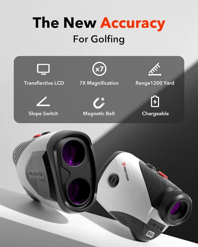Golf Rangefinder 1200Yds 7X Magnification Slope Rechargeable Flag Lock Golfvue 10