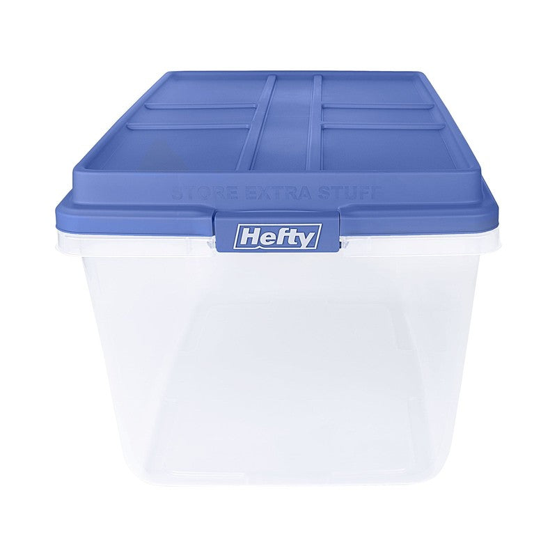 72 Qt. Clear Plastic Storage Bin with Blue HI-RISE Lid, 6 Pack3