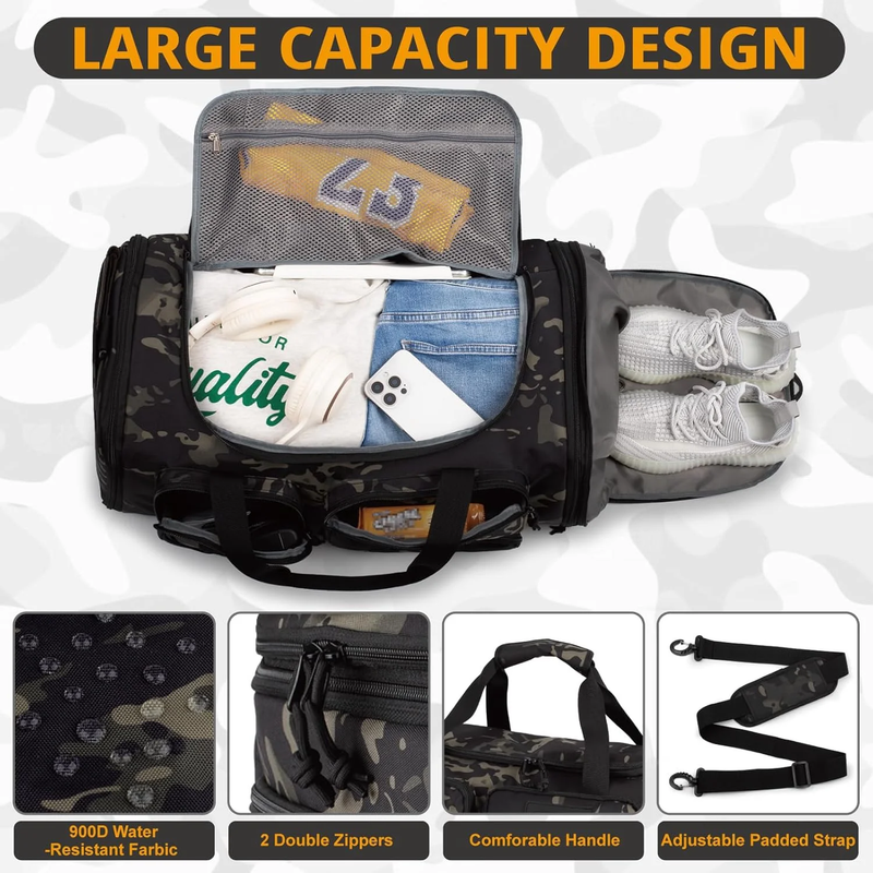 58L 3 in 1 Expandable Gym Travel Duffle Bag Backpack w/Shoe Compartment1