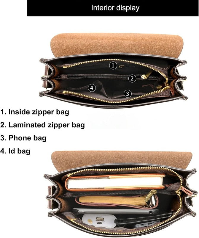 Mens Leather Crossbody Messenger Bag Travel Work Business Shoulder Purse5
