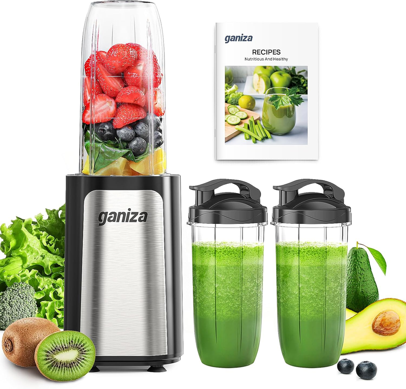 Personal Smoothie Blender w/ 3 Cups (24Oz & 2x17Oz) Single Serve Maker9