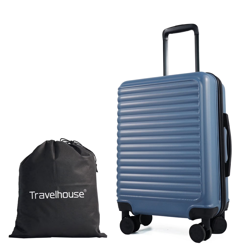 20" Underseat Hard Sided Carry On Luggage, Spinner Wheels, Abs,Blue8