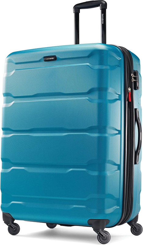 28" Hardside Expandable Luggage Spinner Wheels Checked Suitcase Caribbean Blue10