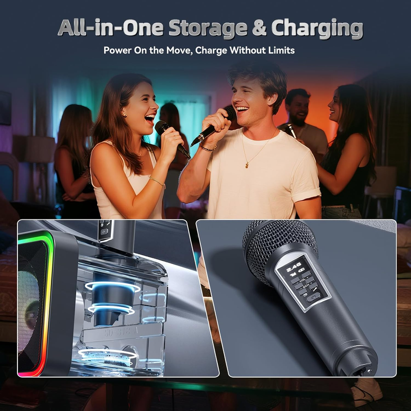 215 Bluetooth Karaoke Machine for Adult Kid with Storage and Charging Station, P1