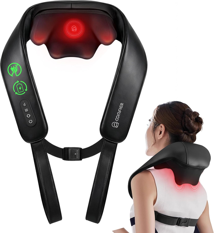 Cordless 4D Shiatsu Neck Massager w/ Heat Graphene Deep Tissue Pain Relief10