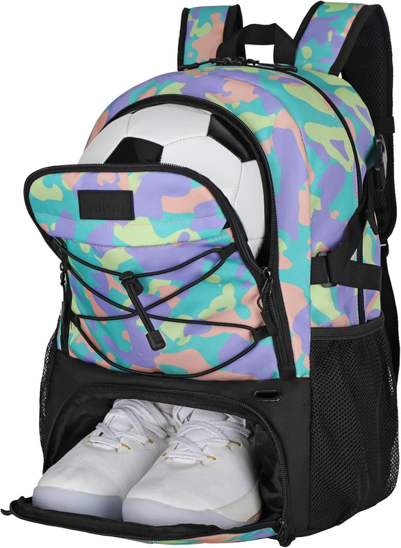 Soccer Basketball Backpack w/ Ball & Shoe Compartment Sports Travel Bag7