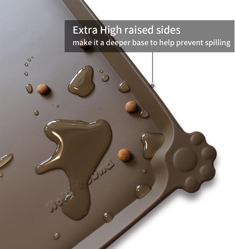 Silicone Pet Feeding Mat Non Slip Waterproof Dog Cat Bowl Mat Coffee1