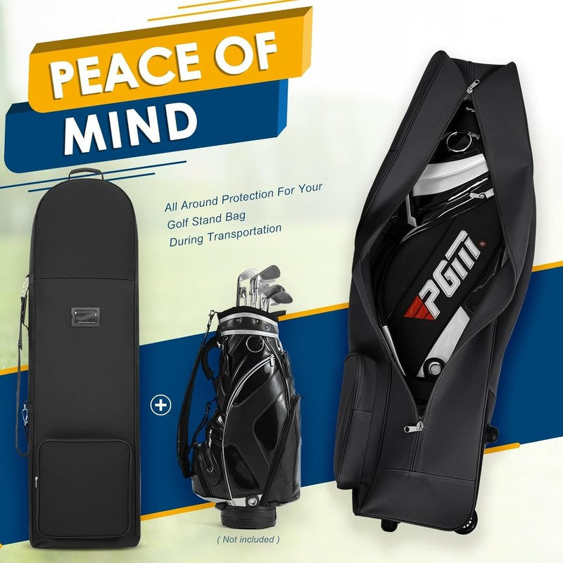 Airline Golf Travel Bag Soft Foldable w Hard Top Adjustable Rod & Shoulder St2