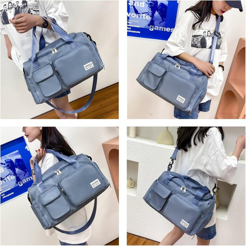 Women Gym Duffle Bag Travel Weekender Carry On w/ Shoe Pocket1