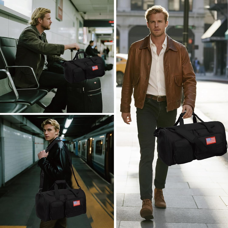 Tactical Duffle Bag for Travel Expandable 52L Large Duffle Bag for Men Gym Duffe1