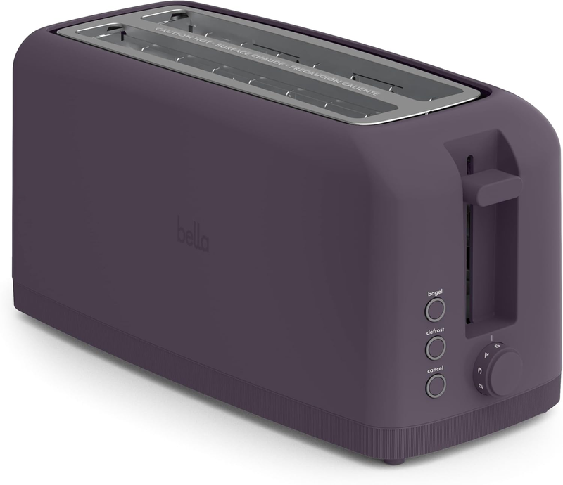 4 Slice Slim Toaster Long Slot 6 Shade Settings 900W Plum0