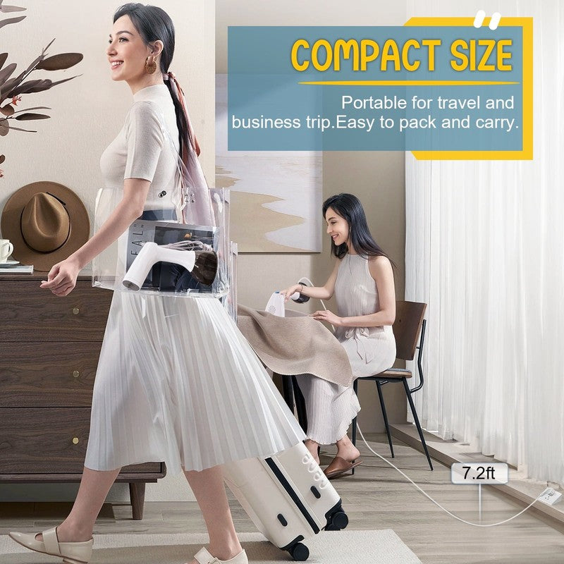 1350W Handheld Garment Steamer for Clothes, 400ML Tank, Portable – White/Black6