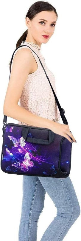 14 15.6 Laptop Sleeve Bag Butterflies Neoprene Carry Case w/ Handle Pocket1