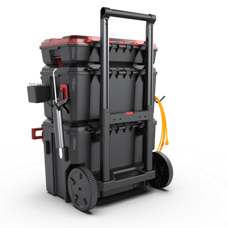 Hyper Stack Heavy Duty 3 Piece Modular Rolling Toolbox System Black9