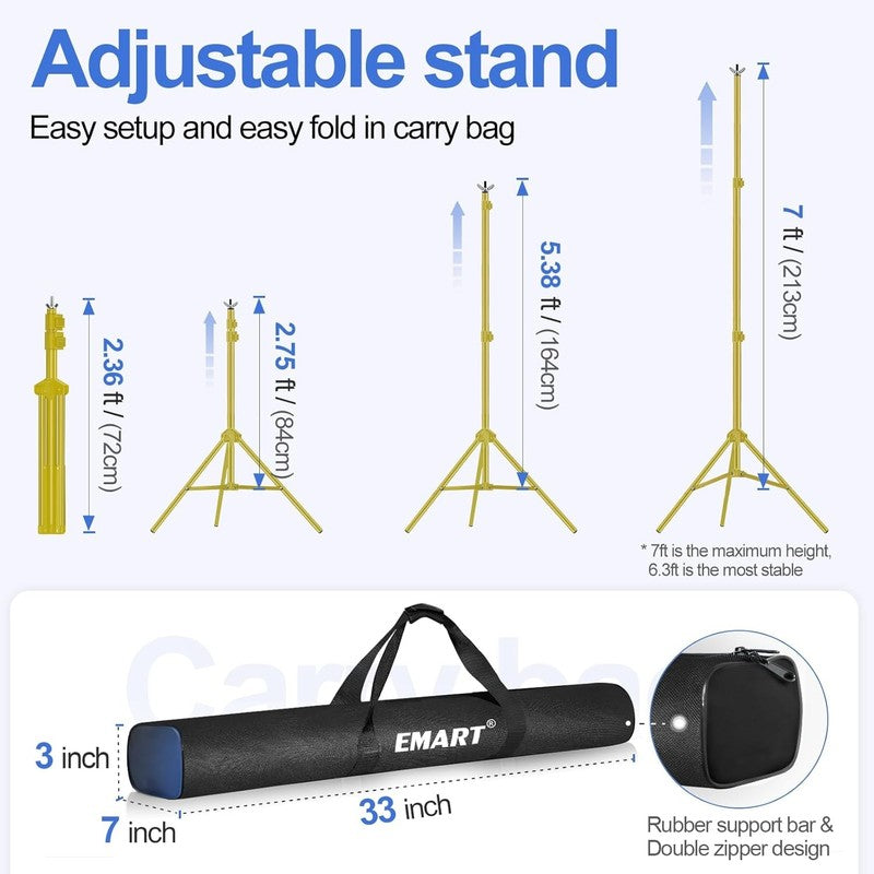 Backdrop Stand 10X7Ft(Wxh) Photo Studio Adjustable Background Stand Support Kit 3