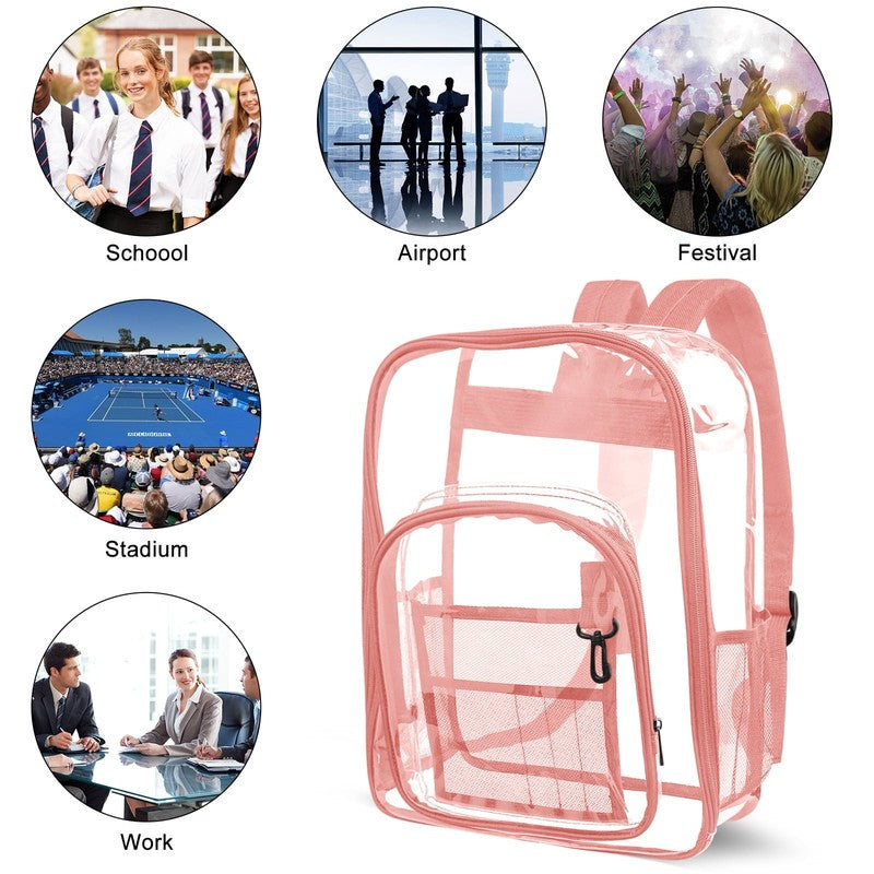 Heavy Duty Clear Backpacks Large Capacity PVC Transparent Waterproof Backpacks f6