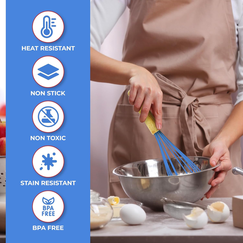 50PC Silicone Cooking Utensils Set 800F Heat Resistant Wooden Handle4