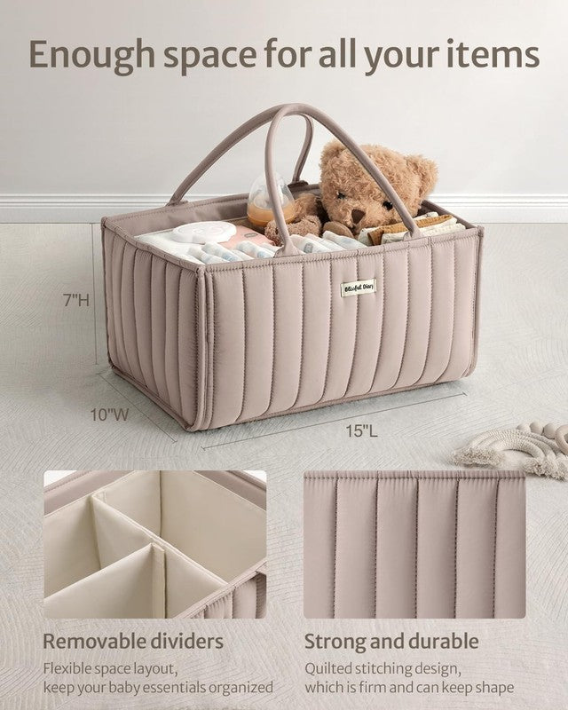 Baby Diaper Caddy Organizer Storage Basket Newborn Essentials Sand2