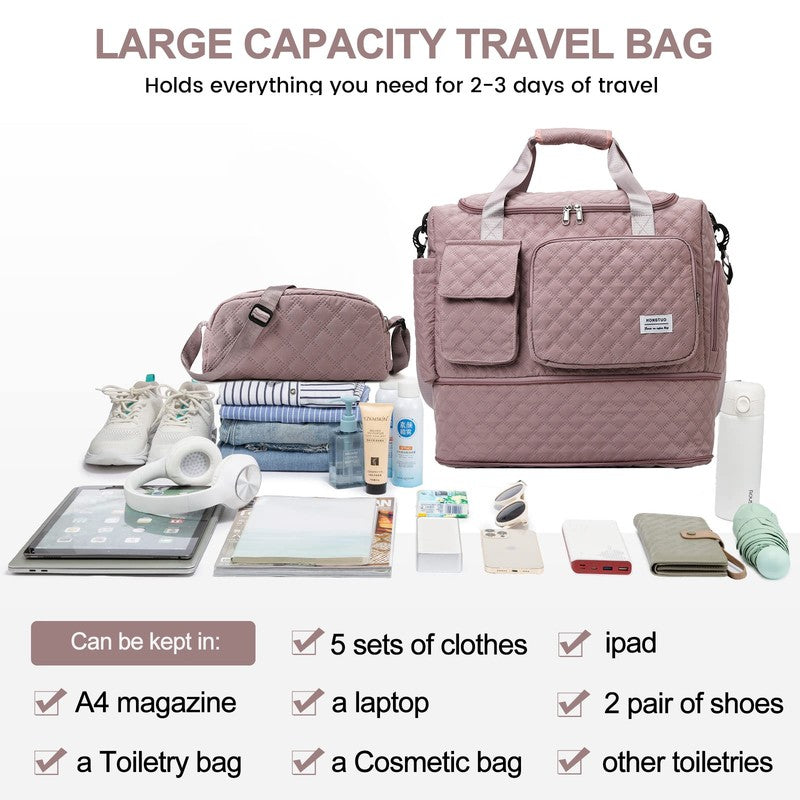 Travel Duffle Bag Weekender Bags for Women with Shoe Compartment Carry on Overni4