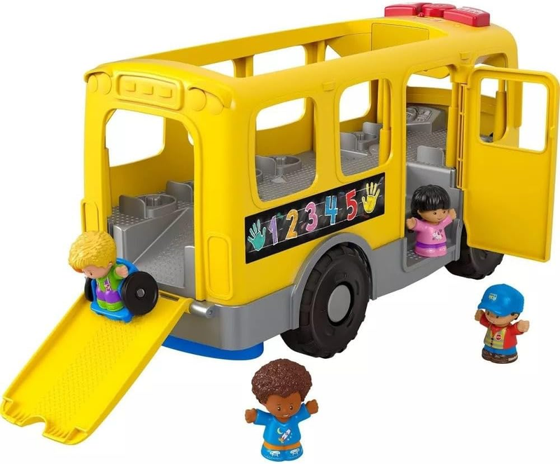 Little People Big Yellow Bus Musical Pull Along Toddler Learning Toy 1+3