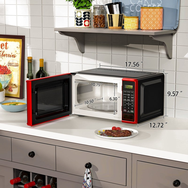 0.7 Cu Ft Countertop Microwave Oven, 700 Watts, Red6
