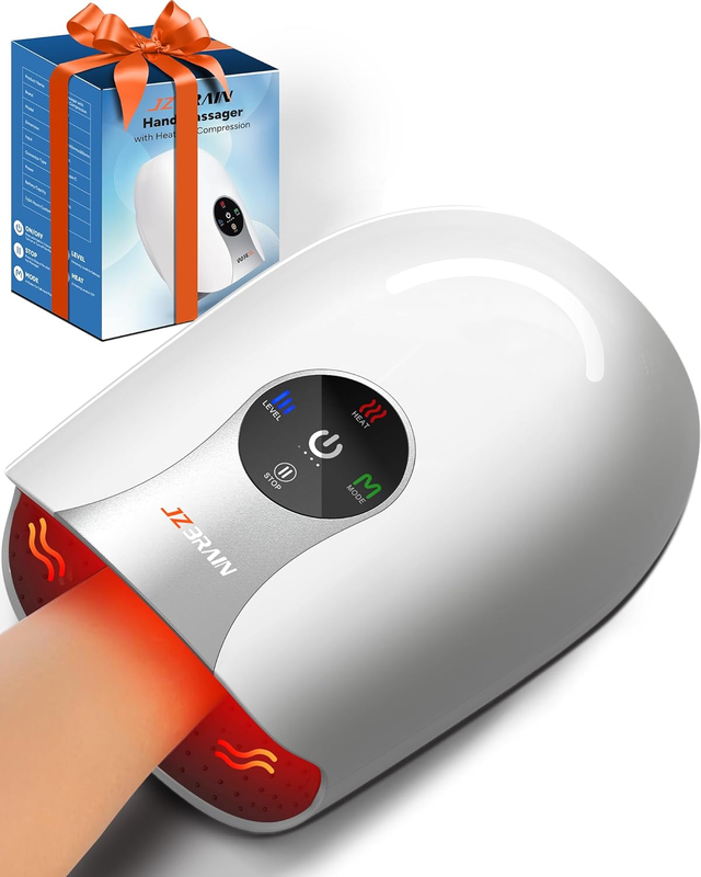Hand Massager w/ Heat Compression Cordless Arthritis Carpal Tunnel 6 Intensity0