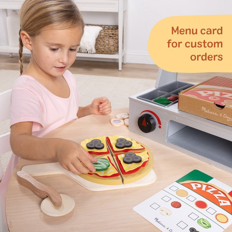 Wooden Pizza Counter Play Set – 41PCS Pretend Food Kitchen Toy, FSC Certified5