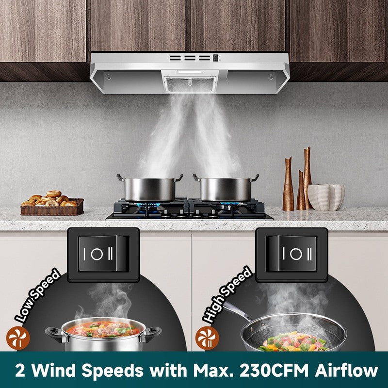 36" Convertible Under Cabinet Range Hood LED Light Dishwasher-Safe Filter8