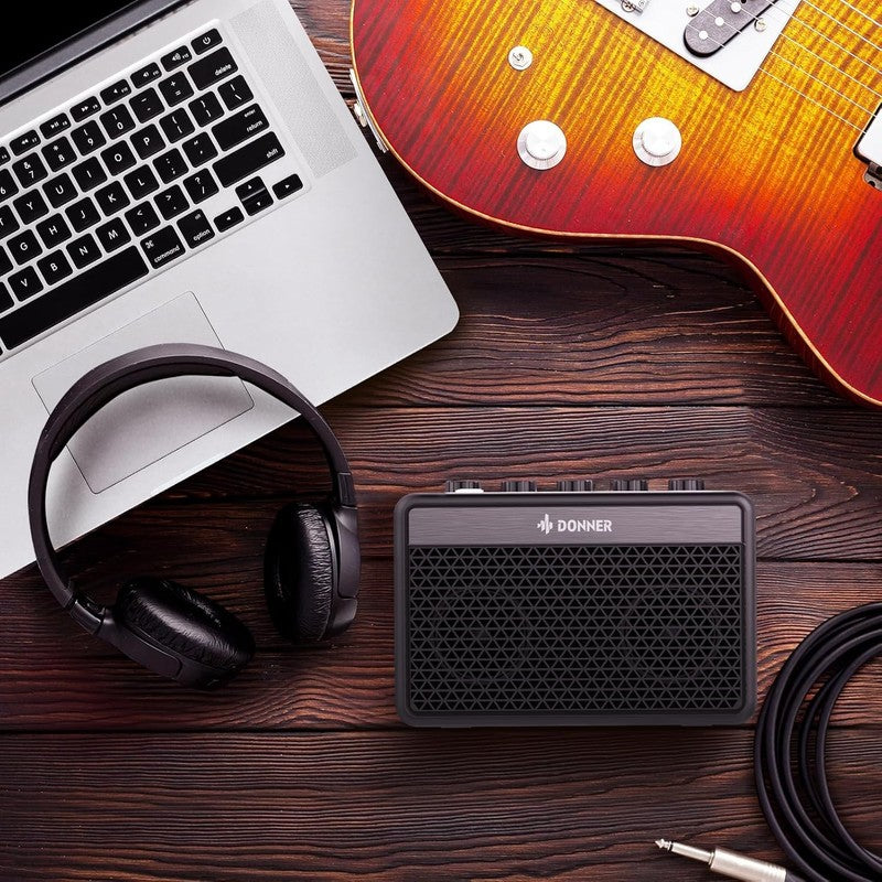 Mini Guitar Amp Small Electric Amplifier 5W Portable, Practice Guitar Combo Amp 7