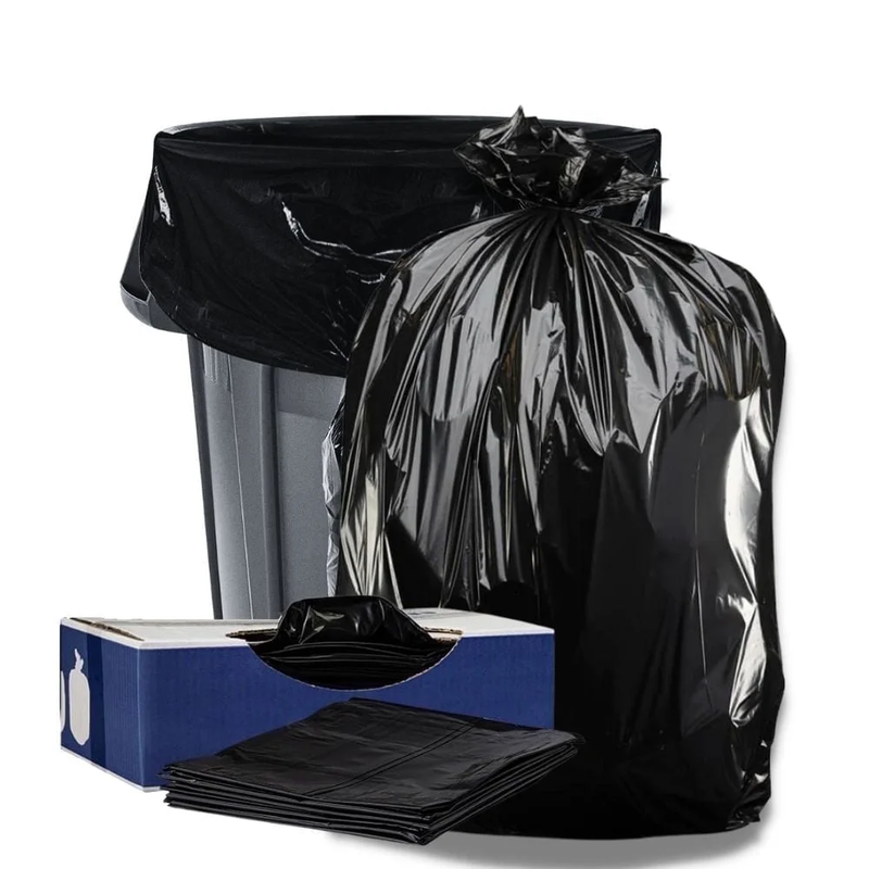 Durable 32 33 Gallon Trash Bags, 1.0 Mil, 100 Count, Black Garbage Liners8