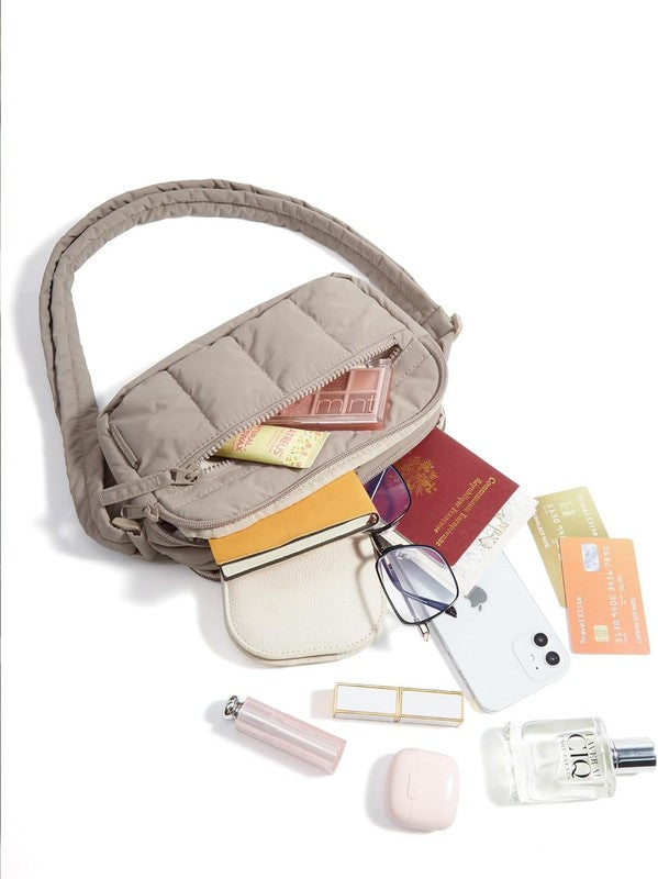Cross Body Purse, Mini Crossbody Bags for Women Travel Purse, Puffy Shoulder Han8