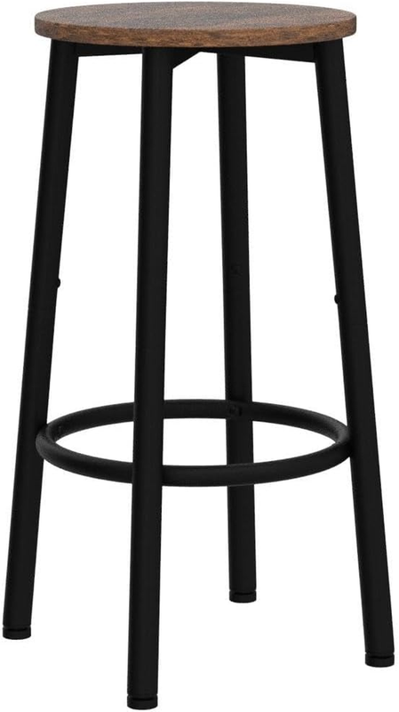 Bar Stools, Set of 2 Bar Chairs, Kitchen round Height Stools with Footrest, Brea4