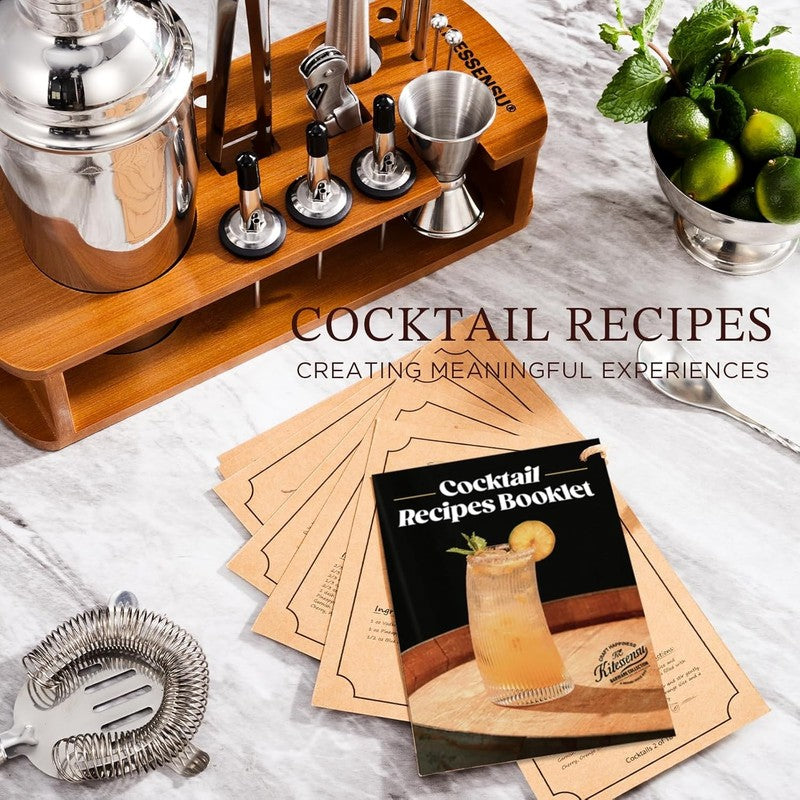 Cocktail Shaker Set Bartender Kit with Stand | Bar Set Drink Mixer Set with All 6