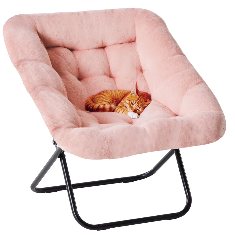 Comfy Chair for Adults, Soft Faux Fur Folding Lounge for Bedroom Living Room Dor0