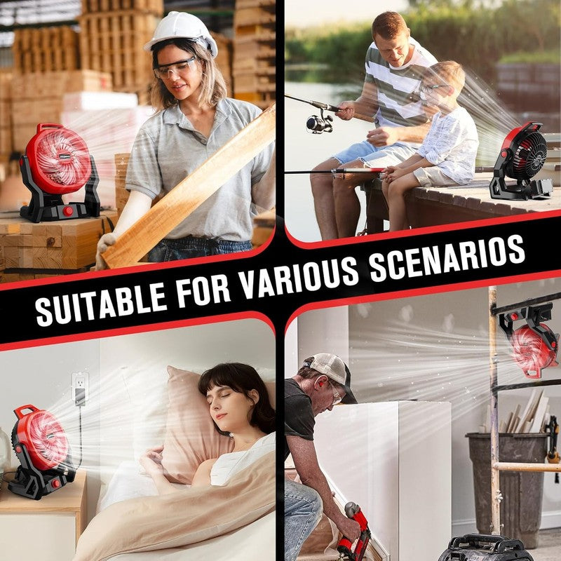 Milwaukee M18 Compatible Battery Fan - 650 CFM, Variable Speed, Low Noise6