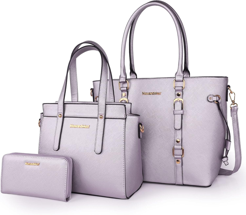 3PCS Purses for Women Tote Bag and Wallet Set Shoulder Satchel Handbags0
