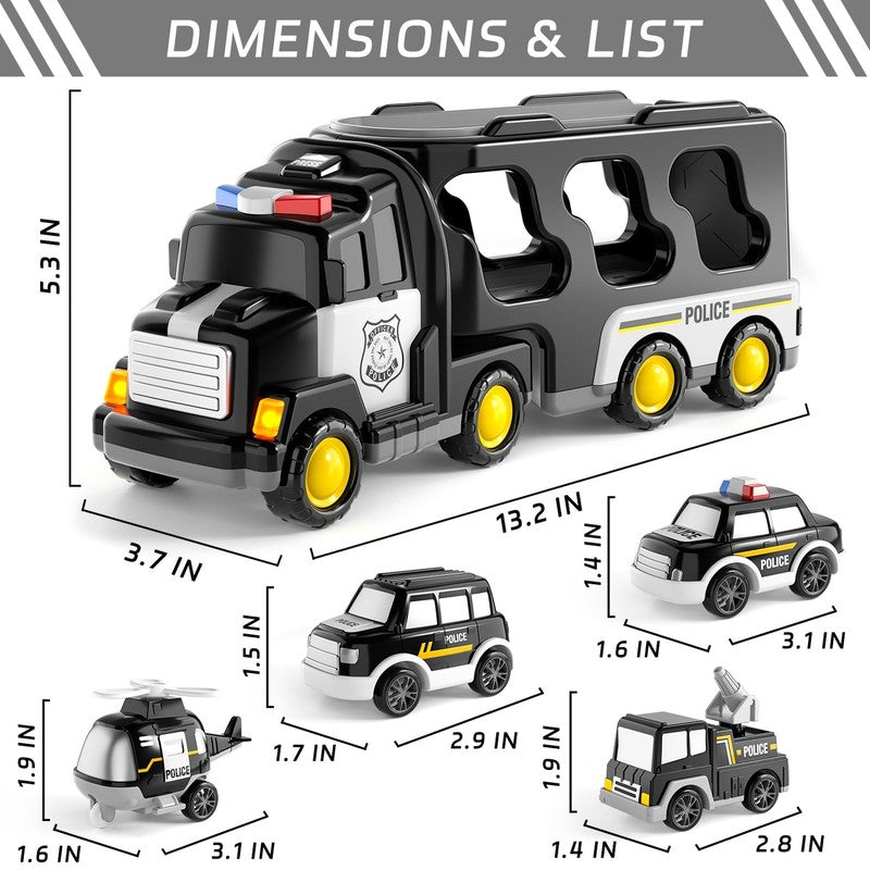 Police Truck Toys for 2-6 Years Old Boys, Toddlers Boys Toys, Police Car Toys, G3