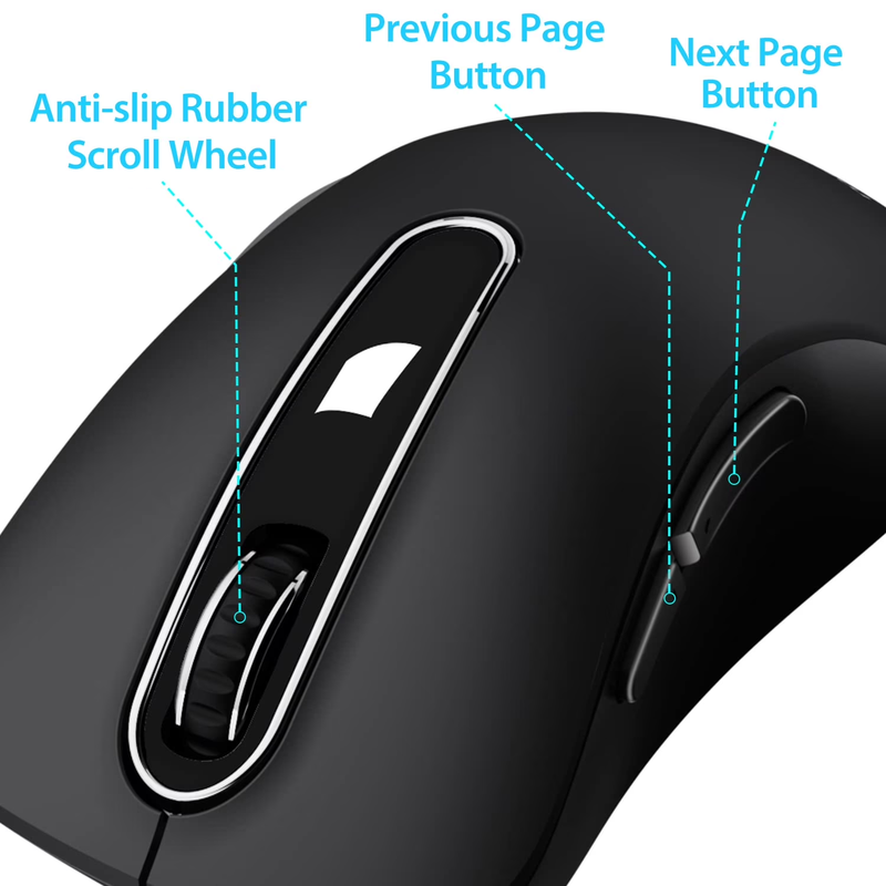 Wireless Mouse 1400 DPI 5 Button USB Receiver for PC Laptop Mac Black1