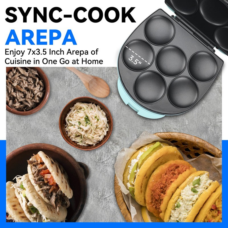 Electric 6 Holes Arepas Maker, Mini Pancakes Maker, Pancake Maker Pan, Tostiarep3
