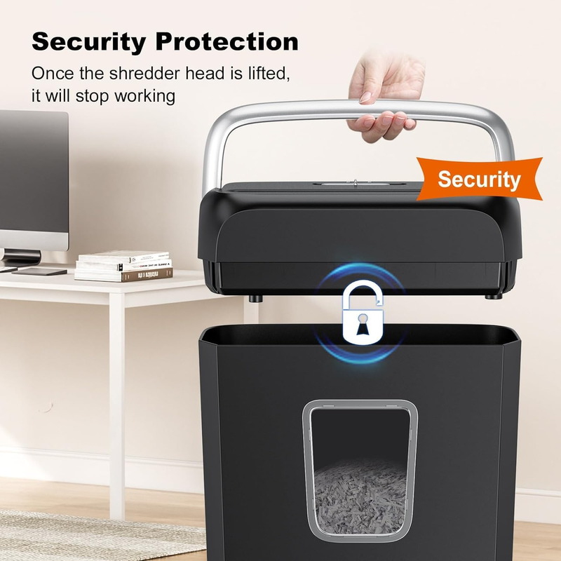 Paper Shredder for Home Use,6 Sheet Crosscut Paper and Credit Card Shredder for 7