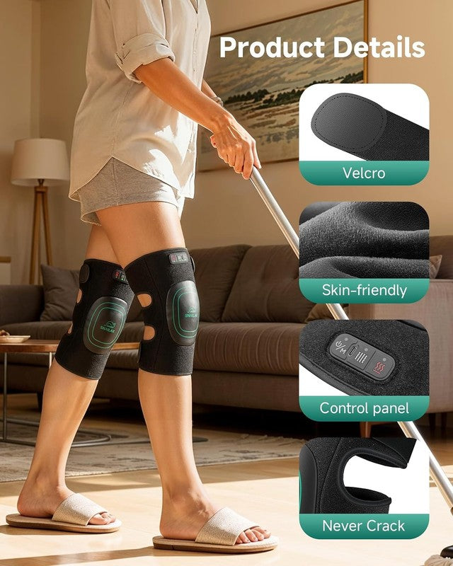 Cordless Knee Massager w/ Graphene Heat 360 Vibration Rechargeable Pain Relief5